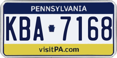 PA license plate KBA7168
