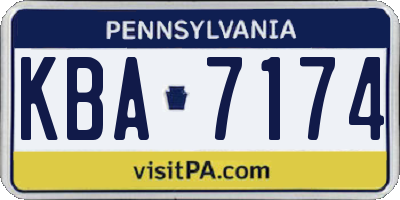 PA license plate KBA7174