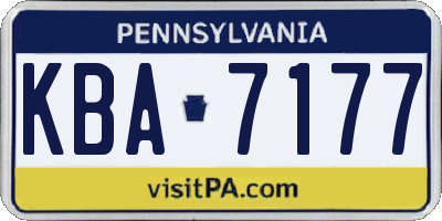 PA license plate KBA7177