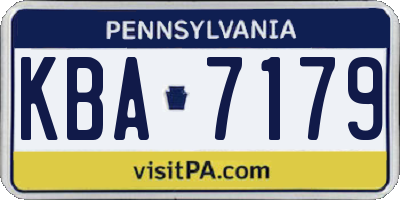 PA license plate KBA7179