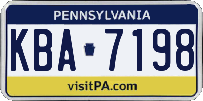 PA license plate KBA7198