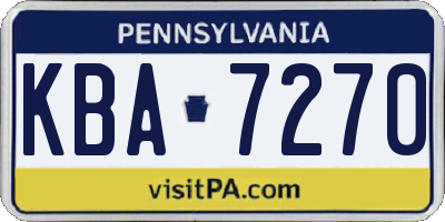 PA license plate KBA7270