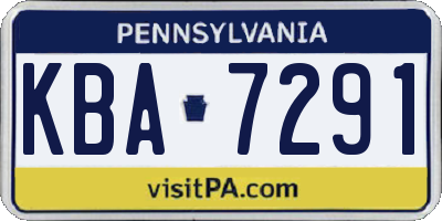 PA license plate KBA7291