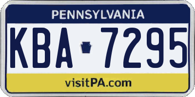 PA license plate KBA7295