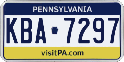 PA license plate KBA7297