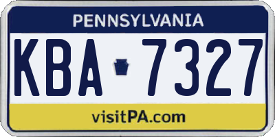 PA license plate KBA7327