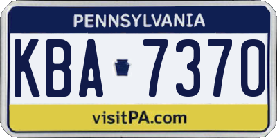 PA license plate KBA7370