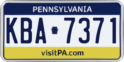 PA license plate KBA7371
