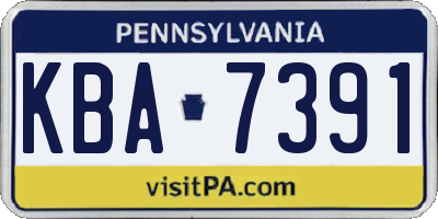 PA license plate KBA7391