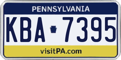 PA license plate KBA7395