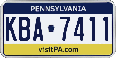 PA license plate KBA7411