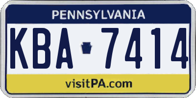 PA license plate KBA7414