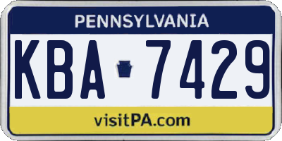 PA license plate KBA7429