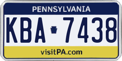 PA license plate KBA7438