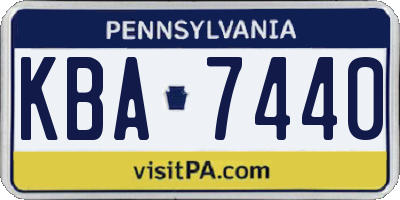 PA license plate KBA7440