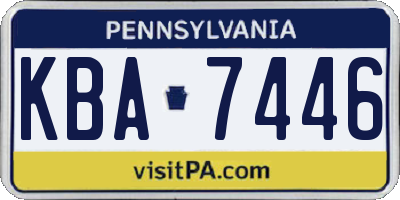 PA license plate KBA7446