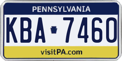 PA license plate KBA7460