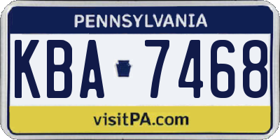 PA license plate KBA7468