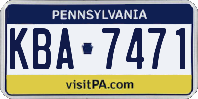 PA license plate KBA7471