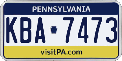 PA license plate KBA7473