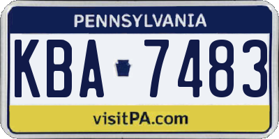 PA license plate KBA7483