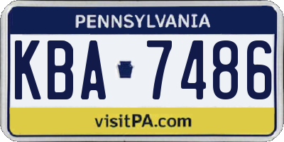PA license plate KBA7486