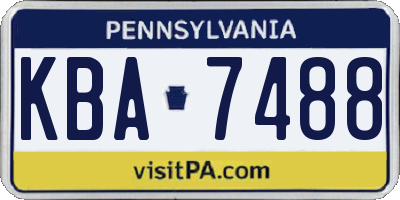 PA license plate KBA7488