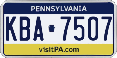 PA license plate KBA7507