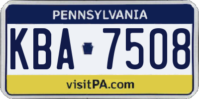 PA license plate KBA7508