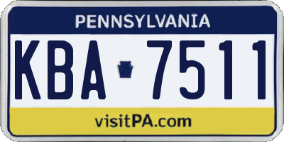 PA license plate KBA7511