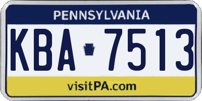 PA license plate KBA7513