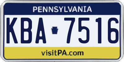 PA license plate KBA7516