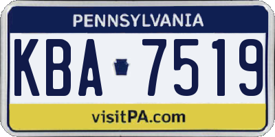 PA license plate KBA7519