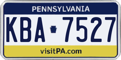 PA license plate KBA7527