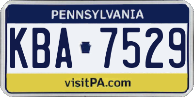 PA license plate KBA7529
