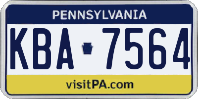PA license plate KBA7564