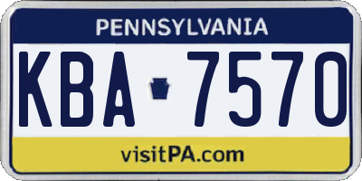 PA license plate KBA7570