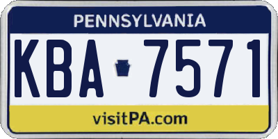 PA license plate KBA7571