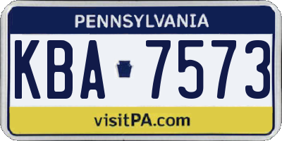PA license plate KBA7573