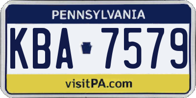 PA license plate KBA7579