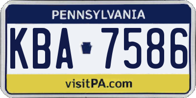 PA license plate KBA7586