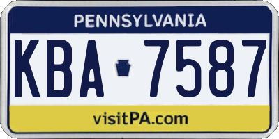 PA license plate KBA7587