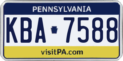 PA license plate KBA7588