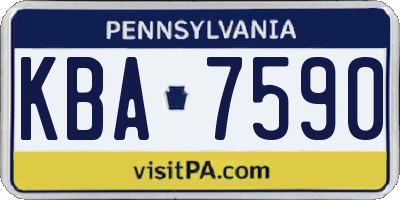 PA license plate KBA7590