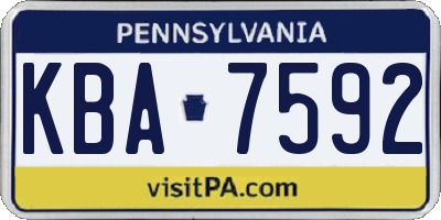 PA license plate KBA7592