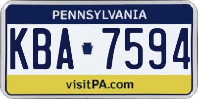 PA license plate KBA7594