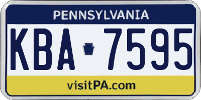 PA license plate KBA7595