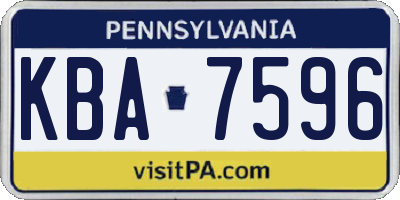 PA license plate KBA7596