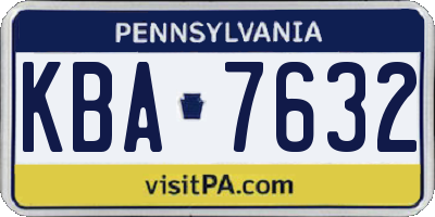 PA license plate KBA7632