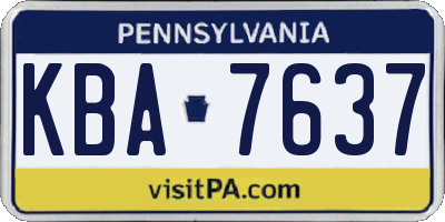 PA license plate KBA7637